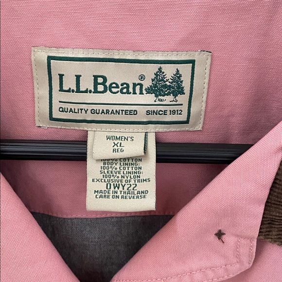 Vintage L.L. Bean Pink Jacket Barn Coat with Brown Corduroy Accents Size XL - Picture 3 of 6